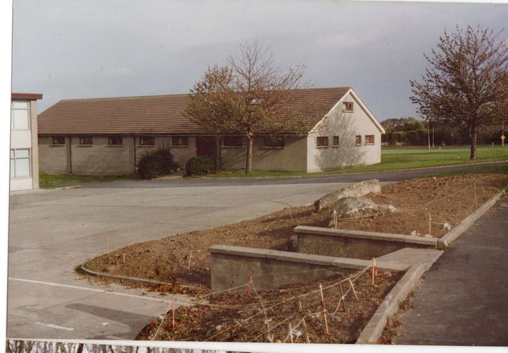 The den building, circa 1981