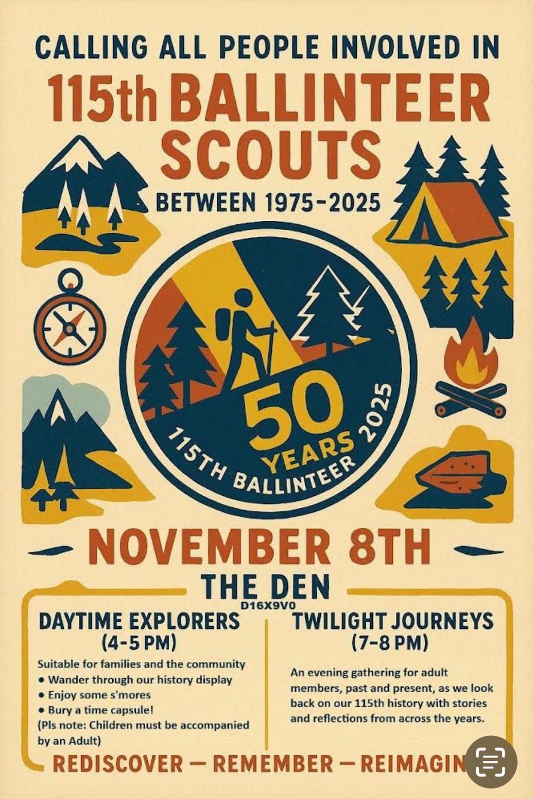 Event poster for the 50th anniversary celebration, November 8th 2025